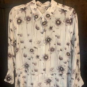 Joie white Floral Silk Shirt Dress